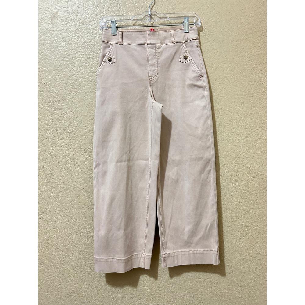 Spanx Pink Dusty Rose Stretch Cropped Wide Leg Pants Petite Small